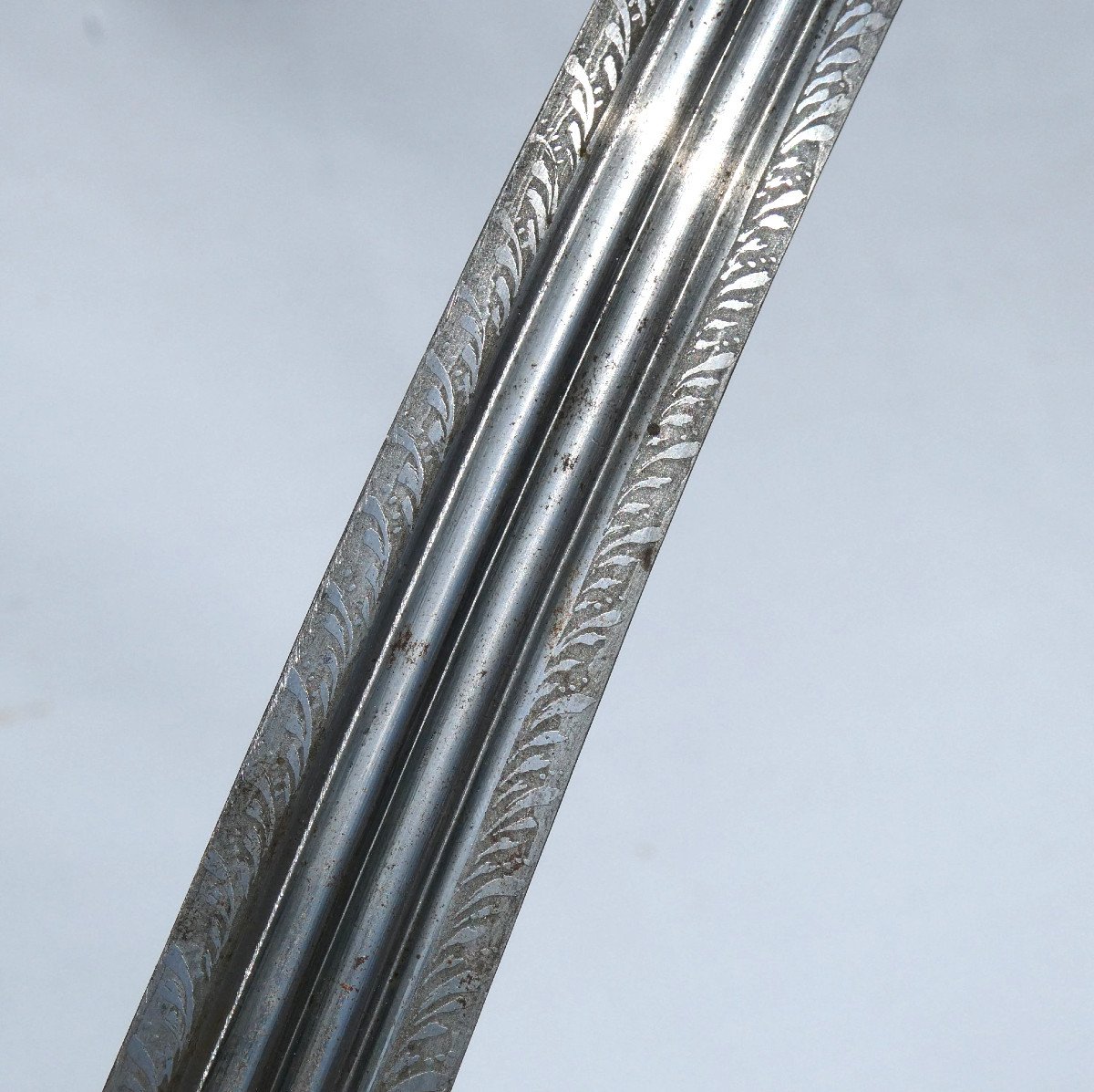 Large Hunting Dagger 19th Century, Damask Blade, Weapon, Dagger Napoleon III Vénerie-photo-4