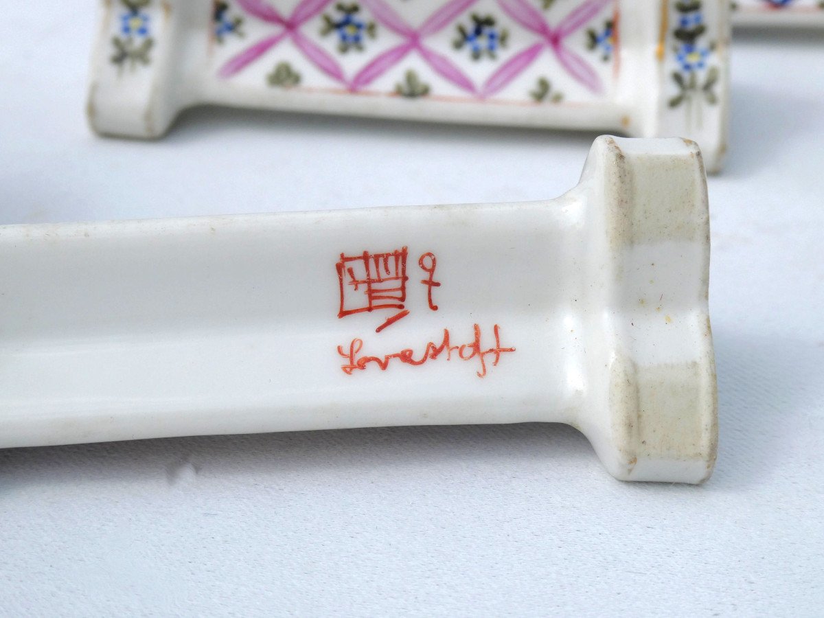 Porcelain Knife Holder Series, Compagnie Des Indes Style, Samson Paris, 1900 Table-photo-1