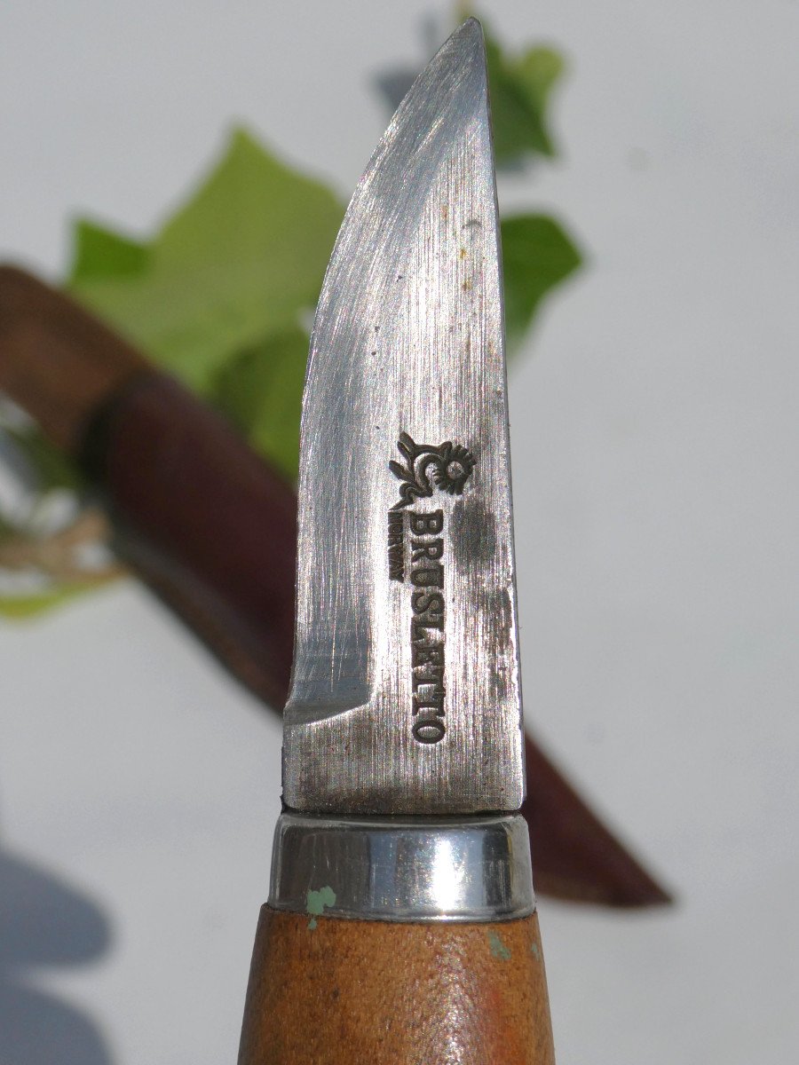 Couteau De Chasse Norvegien , Petit Modele à Depecer , Marque Brusletto , Fourreau Cuir-photo-1