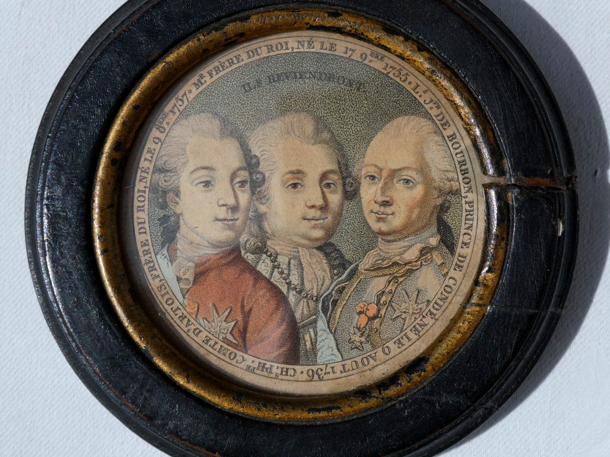 Gravure XVIIIe , Portrait Du Roi De France Louis XVI , Prince De Condé Souvenir Historique 1791-photo-2