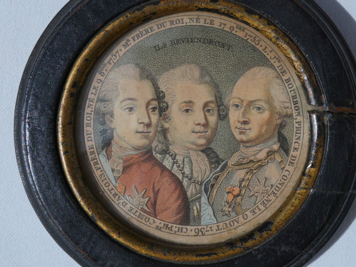 Gravure XVIIIe , Portrait Du Roi De France Louis XVI , Prince De Condé Souvenir Historique 1791-photo-3