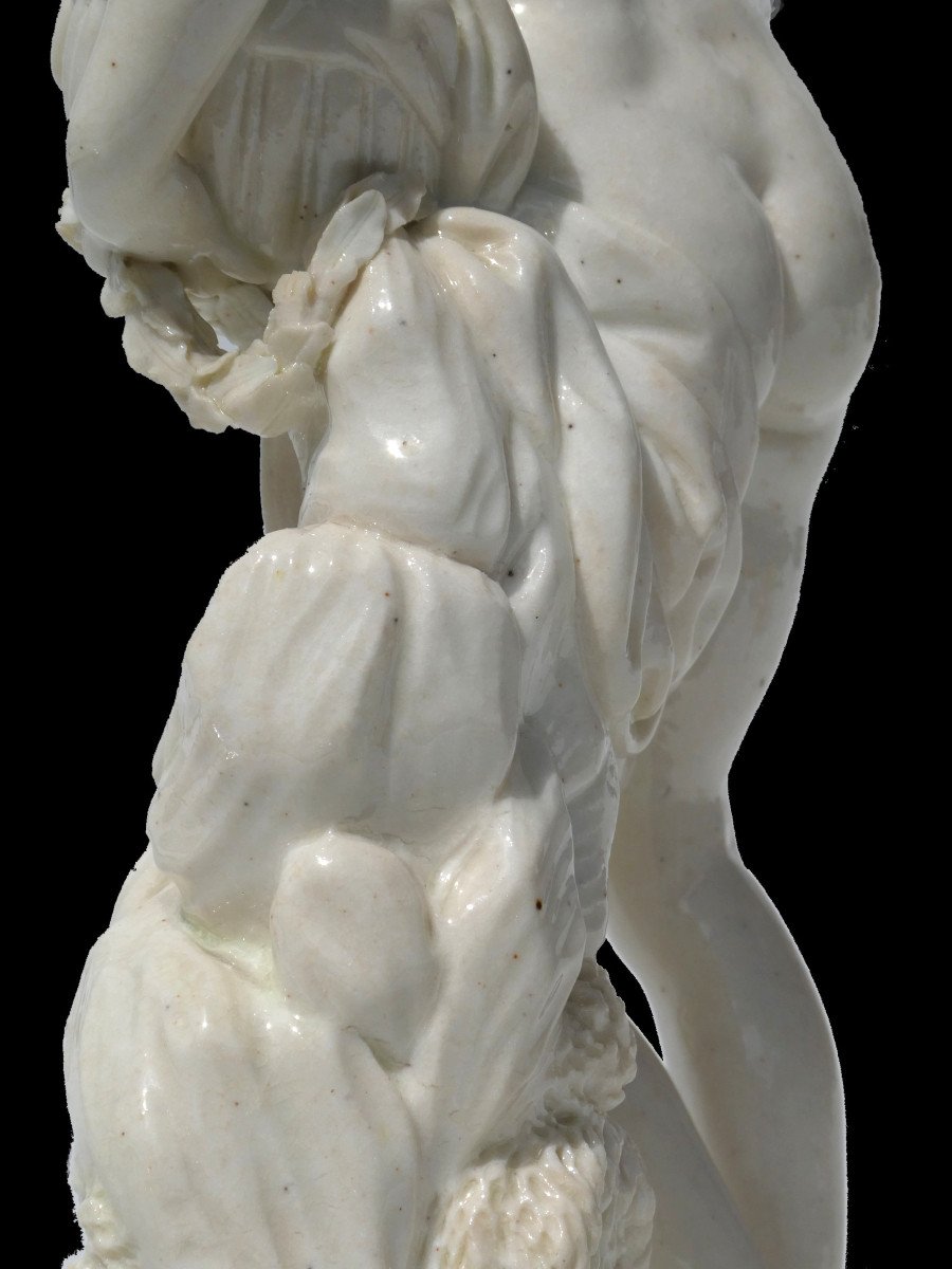 Group In Soft Porcelain From Lille, 18th Century Period, Naiad, Goddess, Source Mythology-photo-2