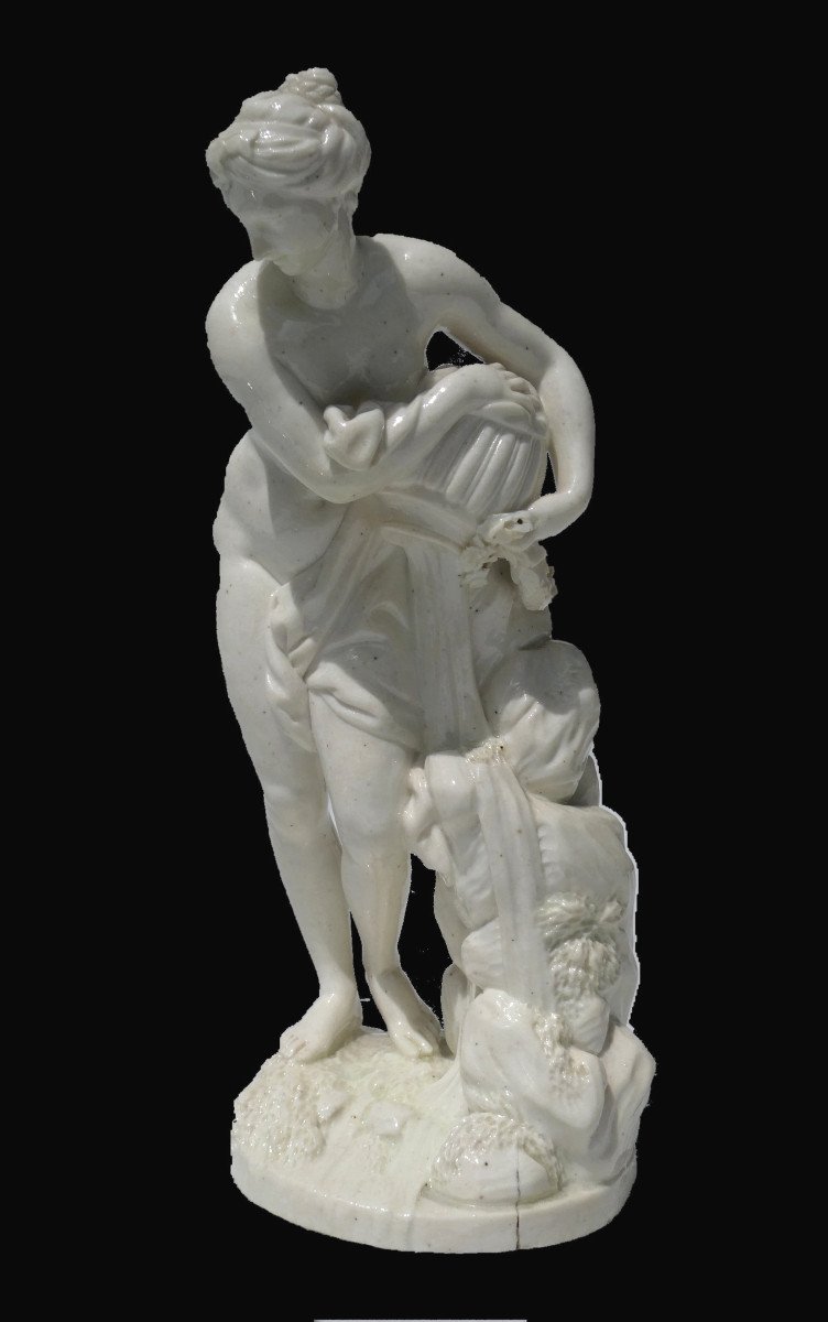 Group In Soft Porcelain From Lille, 18th Century Period, Naiad, Goddess, Source Mythology