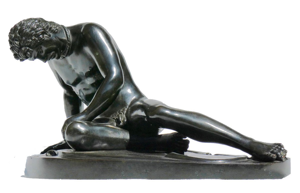 Large Dying Gaulish Bronze Sculpture, Nude By The Antique Founder Chiurazzi, Grand Tour 19th