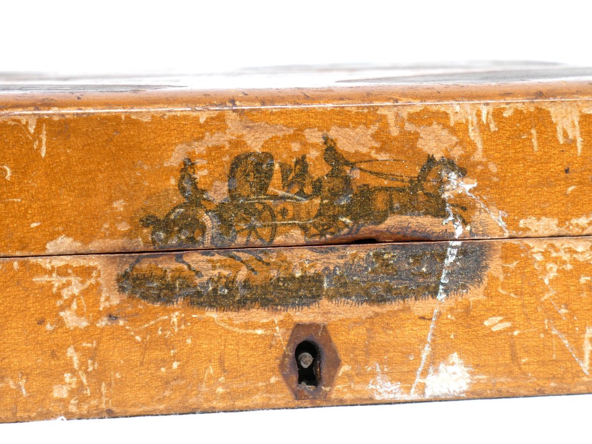 Games Box, Spa Wood, Charles X Period, 19th Century Jewelry / Token Box, Quadrille-photo-4