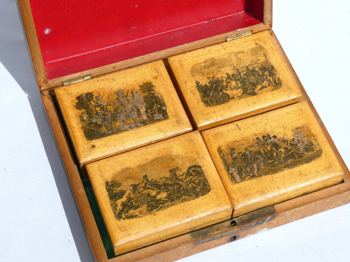 Games Box, Spa Wood, Charles X Period, 19th Century Jewelry / Token Box, Quadrille-photo-2