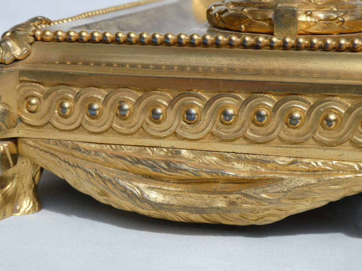 Gilt Bronze Desk Inkwell, Late 19th Century, Alfred-emmanuel-louis Beurdeley -photo-3