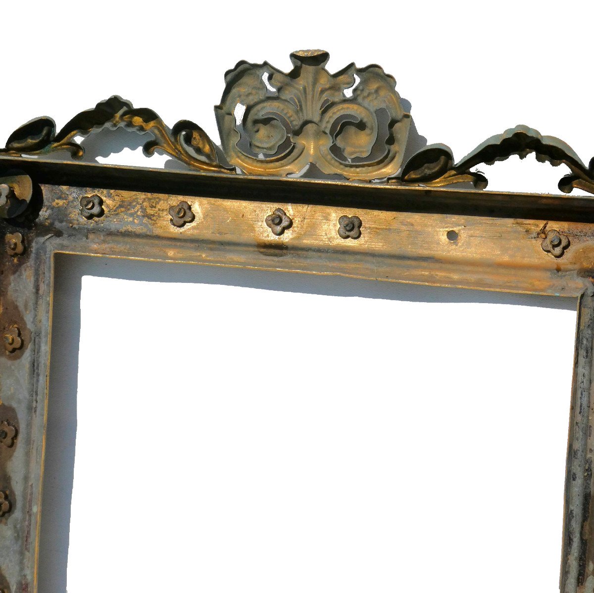 Large Frame / Neo Gothic Style Frame, Enamels & Gilded Bronze, Napoleon III, Sulfide XIX-photo-6