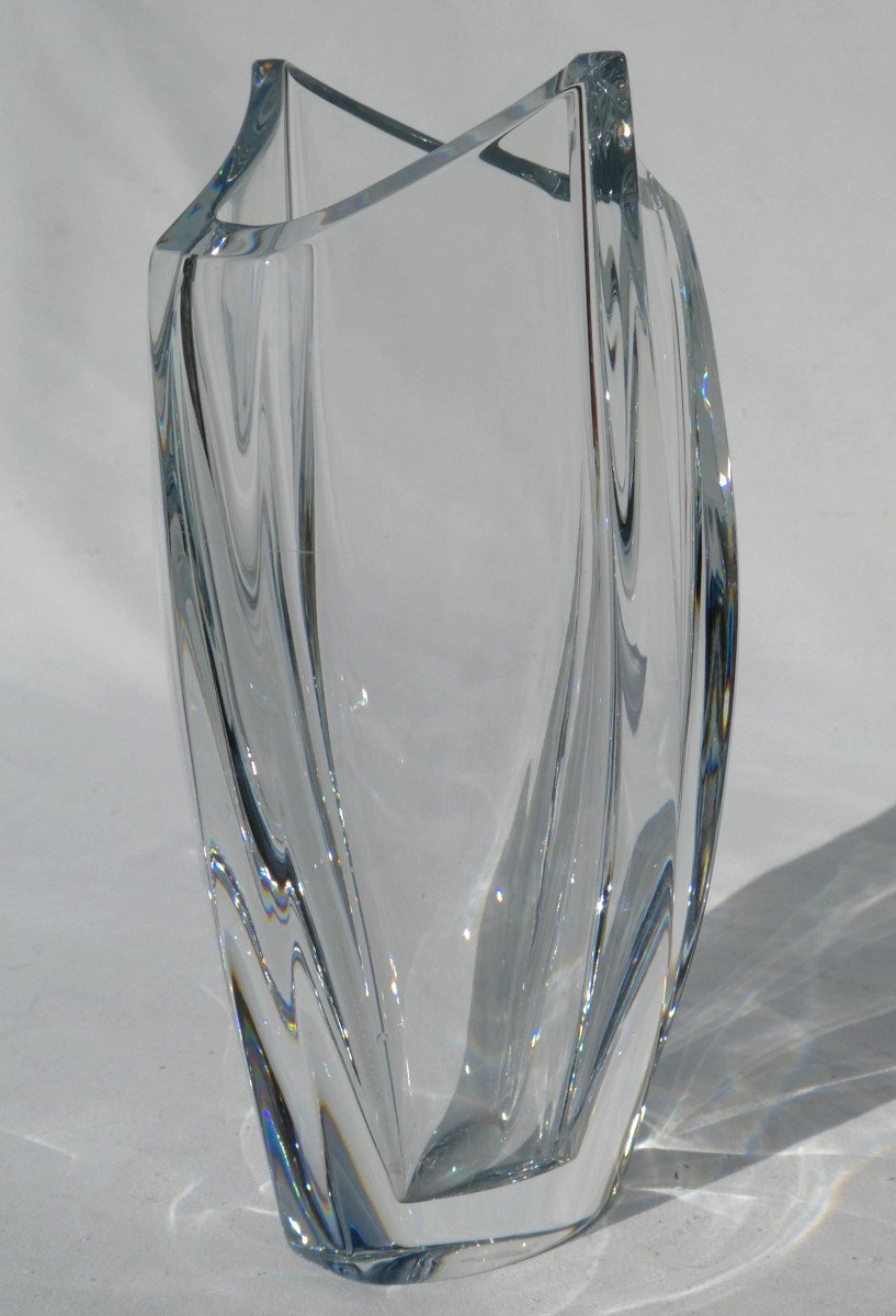 Vase Modernist En Cristal De Baccarat , Robert Rigot , Style Art Deco , Modele Giverny-photo-2