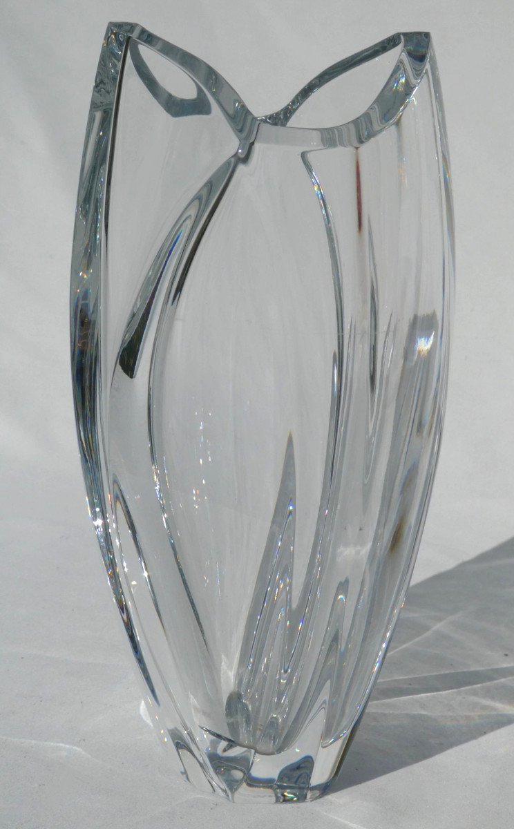 Modernist Baccarat Crystal Vase, Robert Rigot, Art Deco Style, Giverny Model-photo-3