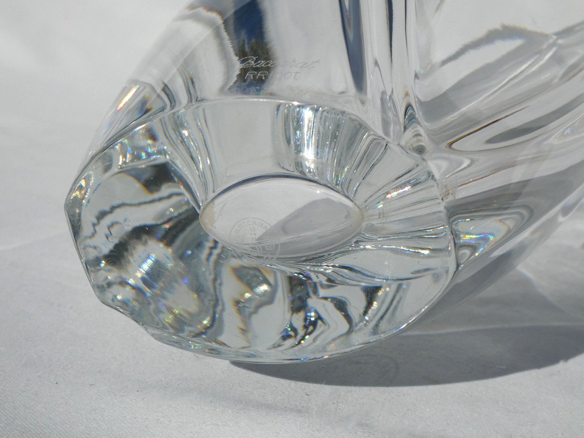 Modernist Baccarat Crystal Vase, Robert Rigot, Art Deco Style, Giverny Model-photo-4