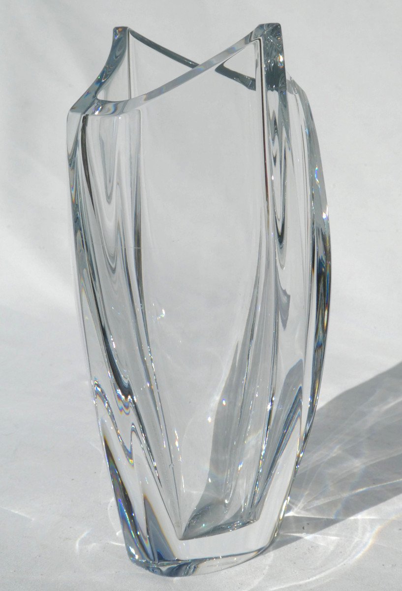 Modernist Baccarat Crystal Vase, Robert Rigot, Art Deco Style, Giverny Model-photo-1