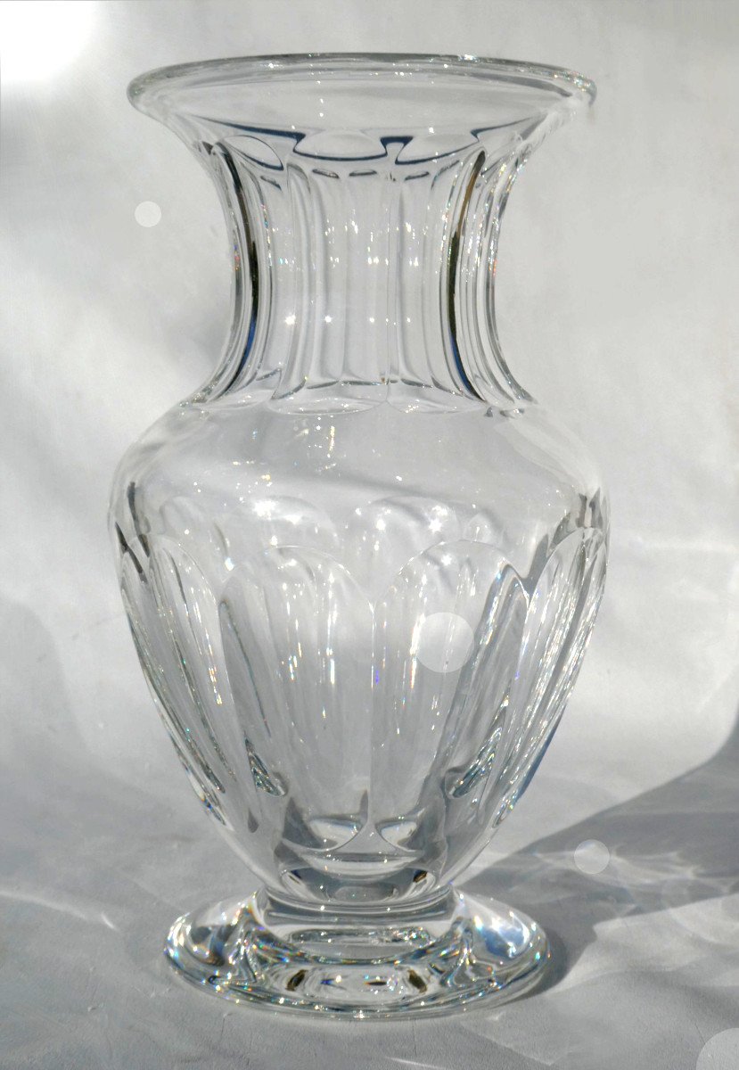 Saint Louis Crystal Vase In Box, Baluster / Medicis, Flat Sides -photo-4