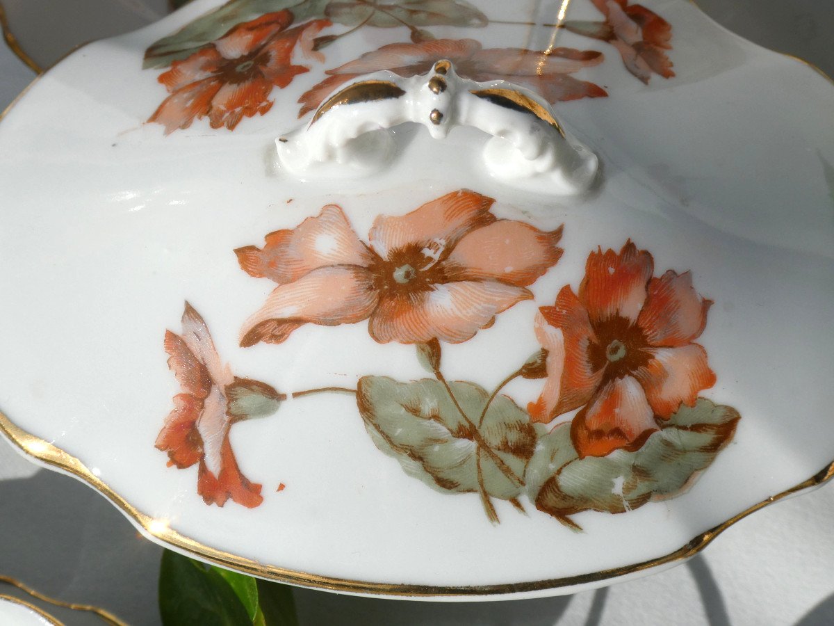 Miniature Table Service, Limoges Porcelain Dinnerware, 1900s Art Nouveau Style -photo-4