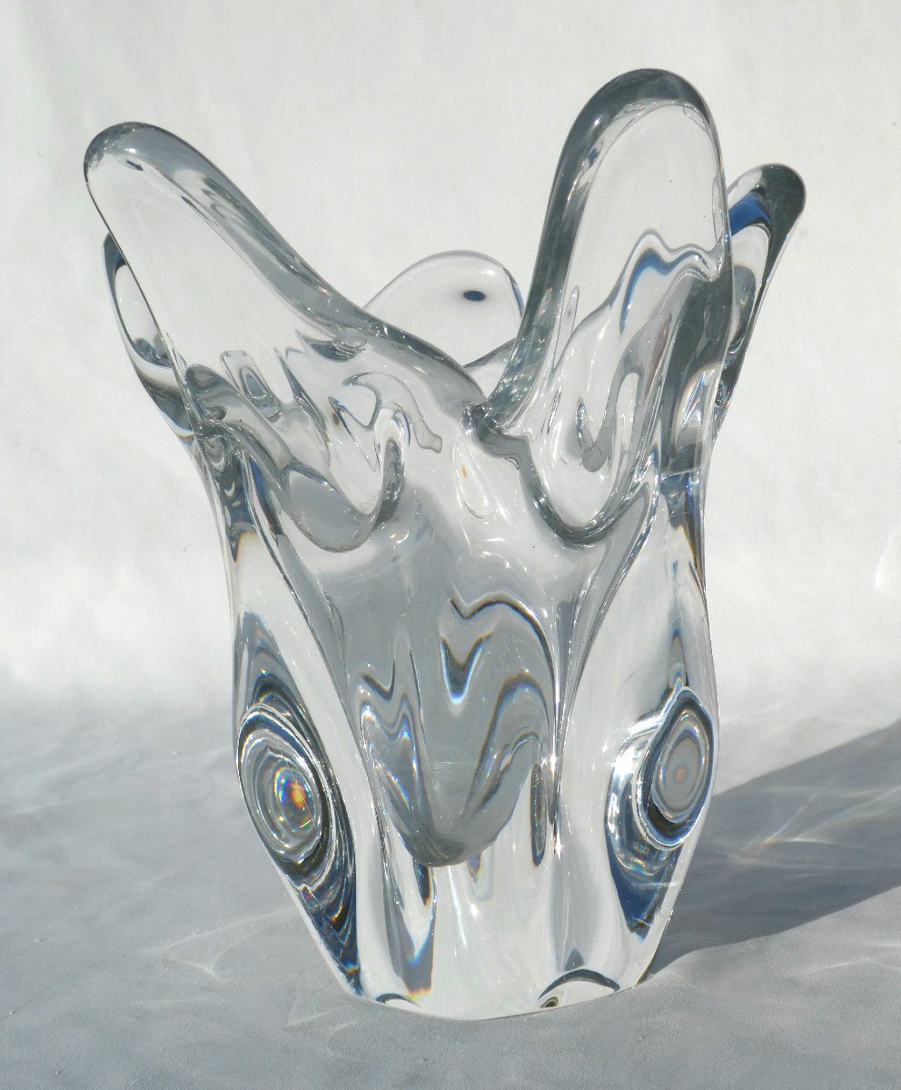 Baccarat Cast Crystal Vase, Daum Style, 1960 -photo-2