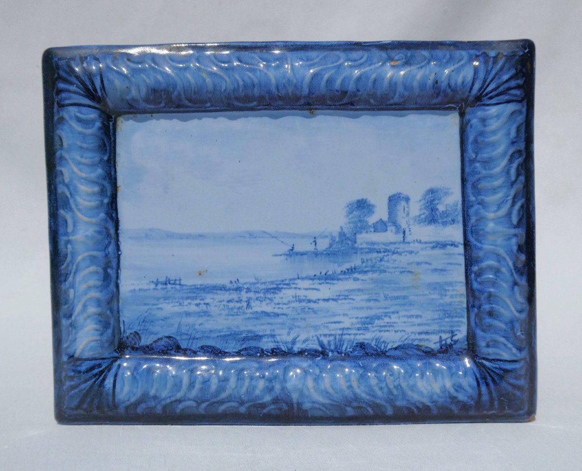 Vide Poche En Faience d'Emile Gallé , Nancy , Camaieu De Bleu , 1880 , XIXe , Céramique 