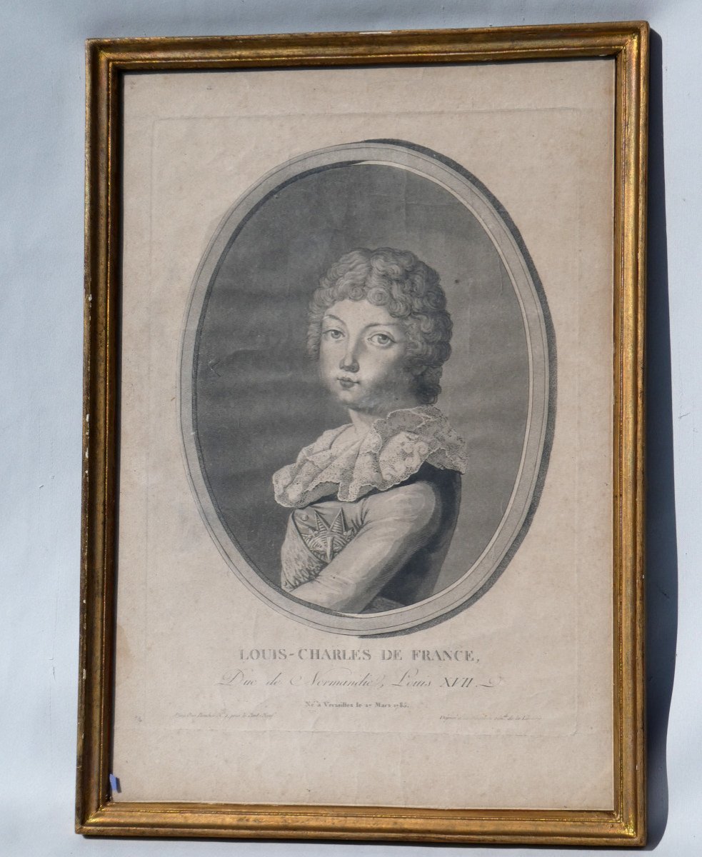 Portrait Of The Dauphin Louis XVII, Son Of Marie Antoinette, 18th Century Engraving, Royalist Souvenir-photo-2