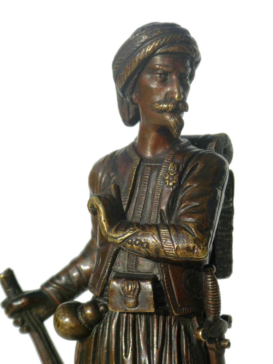 Bronze Sculpture, Young Spahis, Military Zouave, Period 1880, Napoleon III, Army-photo-2