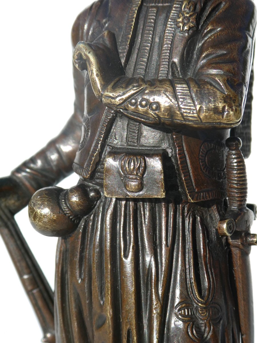 Bronze Sculpture, Young Spahis, Military Zouave, Period 1880, Napoleon III, Army-photo-3