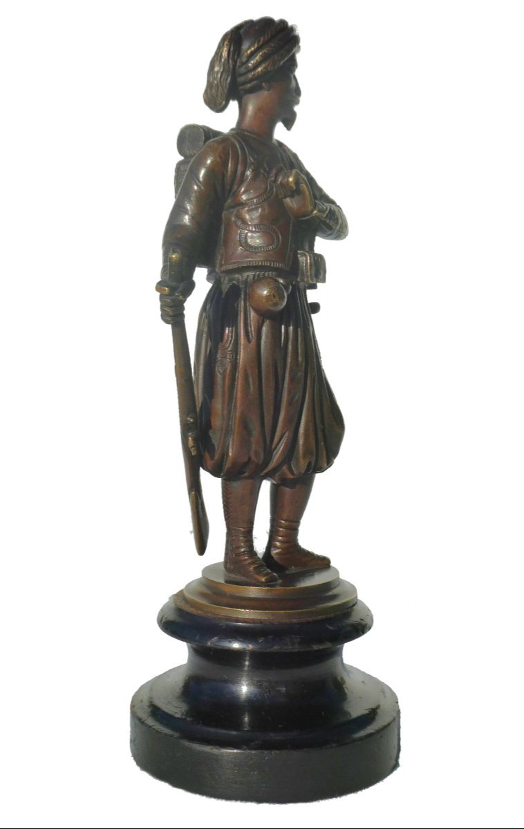 Bronze Sculpture, Young Spahis, Military Zouave, Period 1880, Napoleon III, Army-photo-4