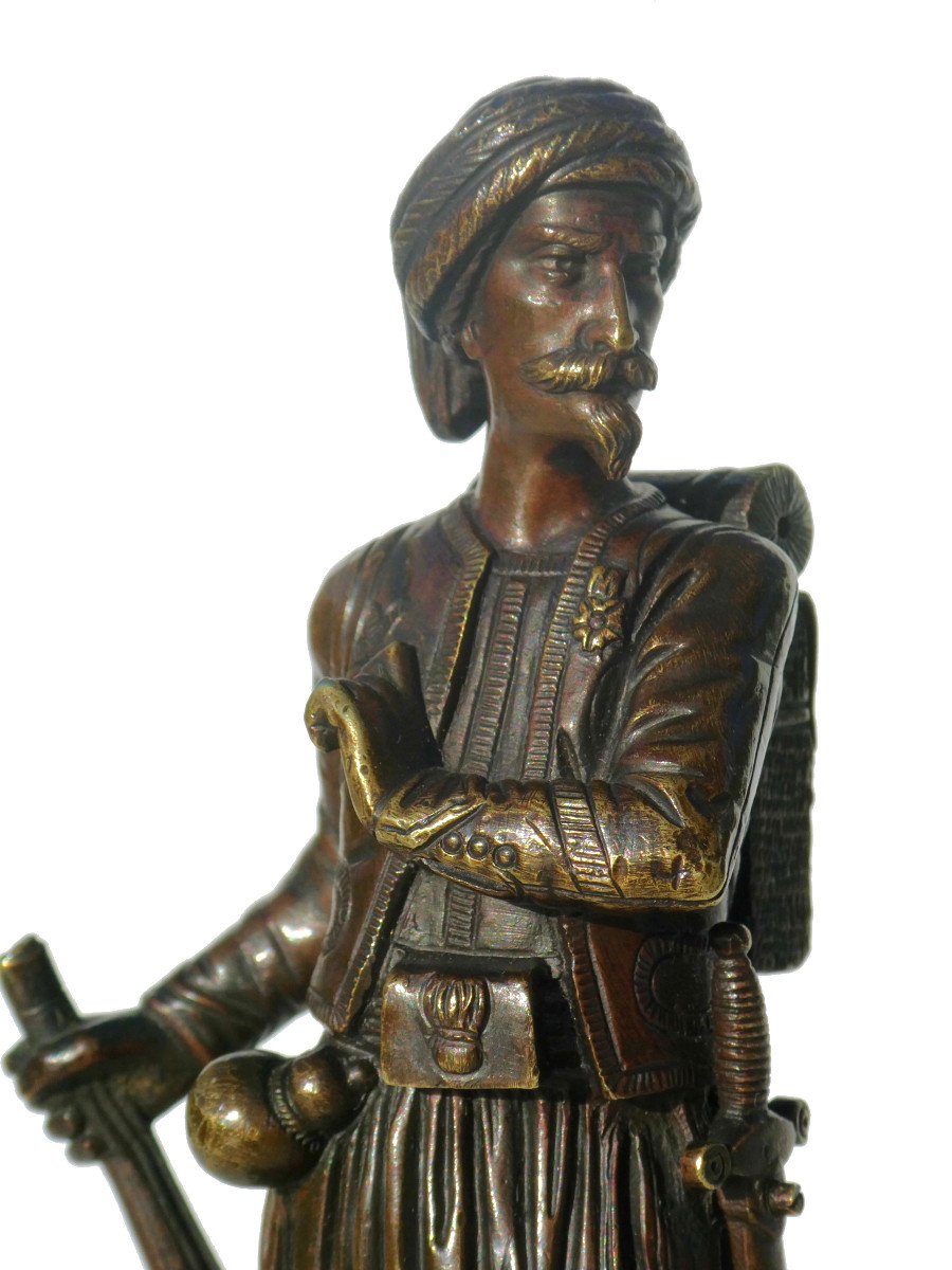 Bronze Sculpture, Young Spahis, Military Zouave, Period 1880, Napoleon III, Army-photo-1