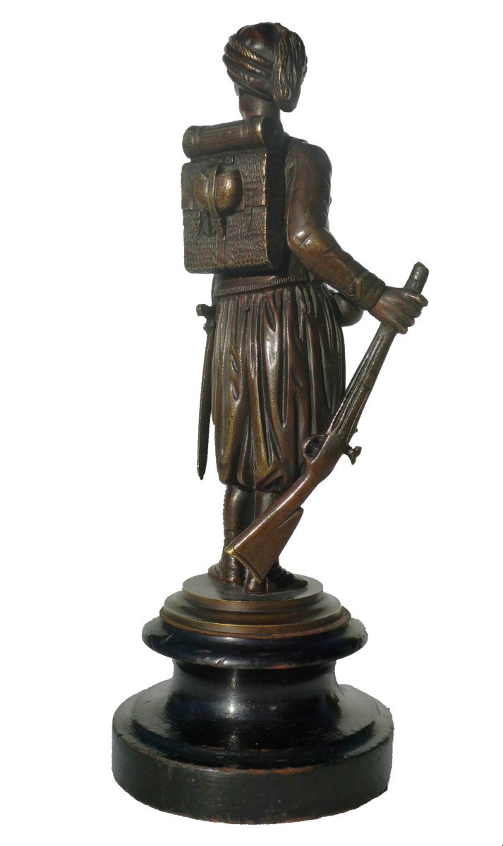 Bronze Sculpture, Young Spahis, Military Zouave, Period 1880, Napoleon III, Army-photo-3