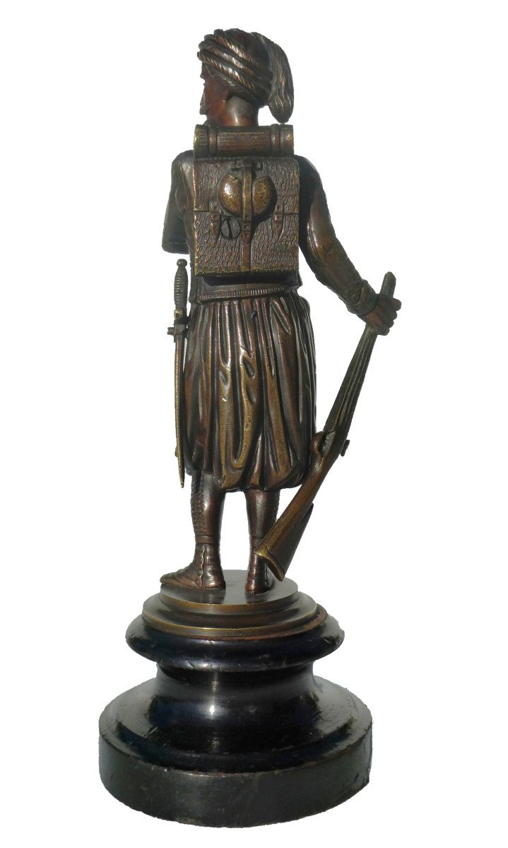 Bronze Sculpture, Young Spahis, Military Zouave, Period 1880, Napoleon III, Army-photo-5