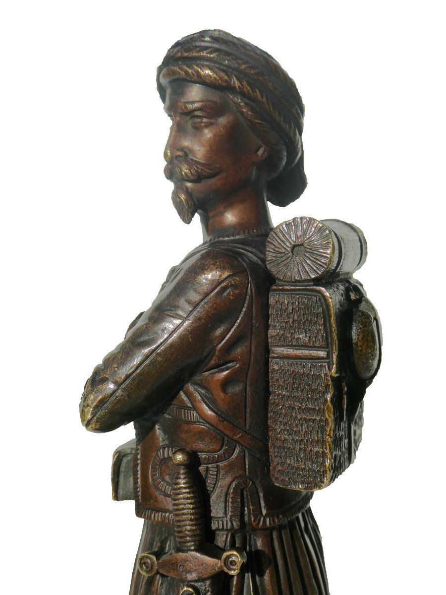 Bronze Sculpture, Young Spahis, Military Zouave, Period 1880, Napoleon III, Army-photo-7