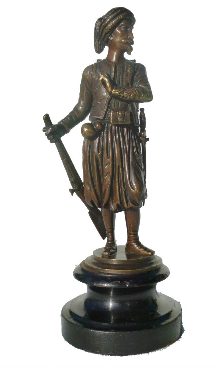 Bronze Sculpture, Young Spahis, Military Zouave, Period 1880, Napoleon III, Army