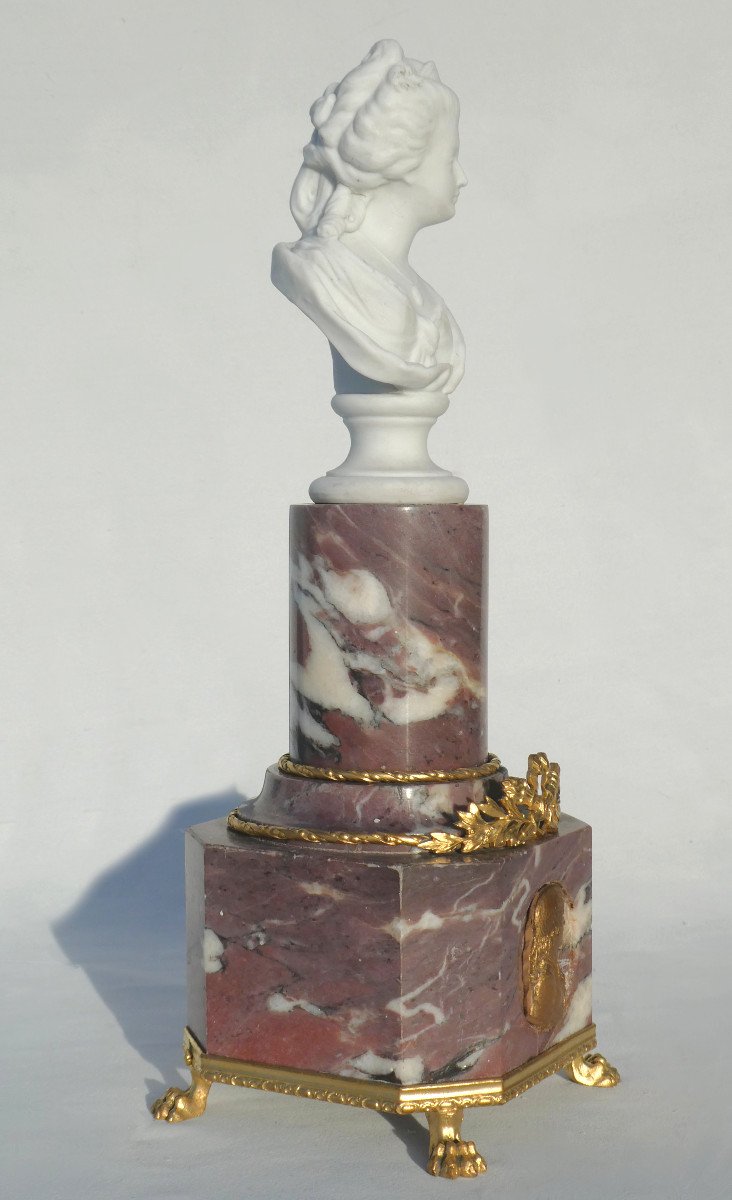 Bust Of Marie Antoinette & Louis XVII, Cenotaph Monument In Marble And Biscuit 1820, Dauphin-photo-4