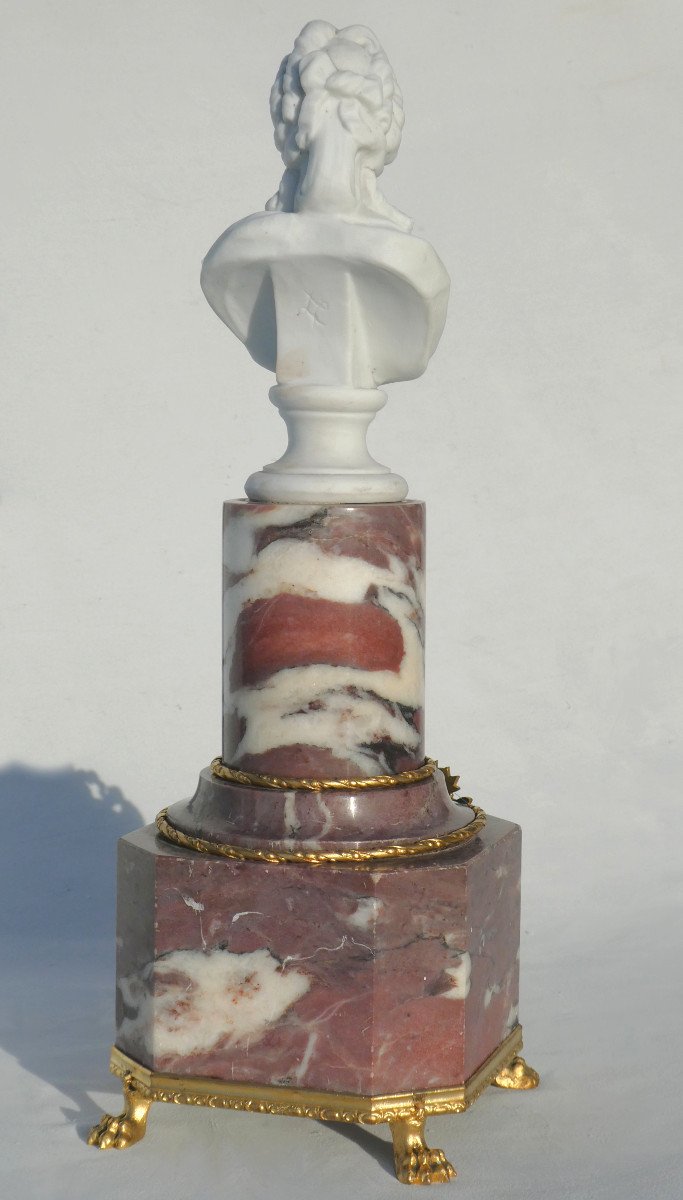 Bust Of Marie Antoinette & Louis XVII, Cenotaph Monument In Marble And Biscuit 1820, Dauphin-photo-3