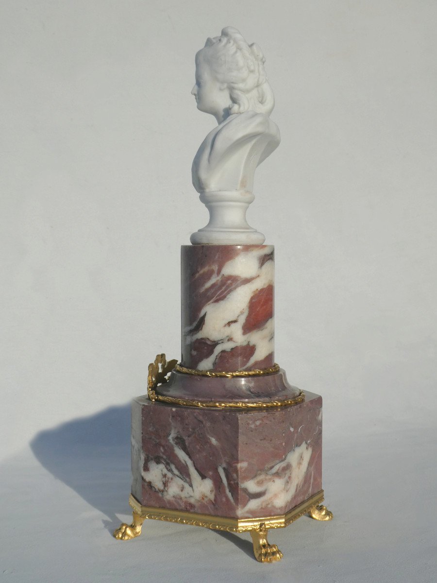 Bust Of Marie Antoinette & Louis XVII, Cenotaph Monument In Marble And Biscuit 1820, Dauphin-photo-5