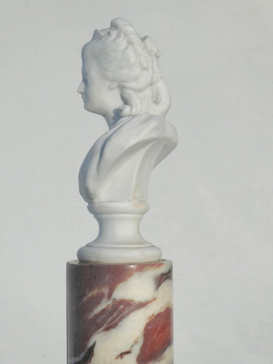 Bust Of Marie Antoinette & Louis XVII, Cenotaph Monument In Marble And Biscuit 1820, Dauphin-photo-6