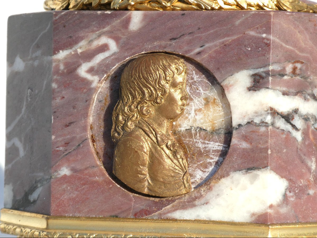 Bust Of Marie Antoinette & Louis XVII, Cenotaph Monument In Marble And Biscuit 1820, Dauphin-photo-8