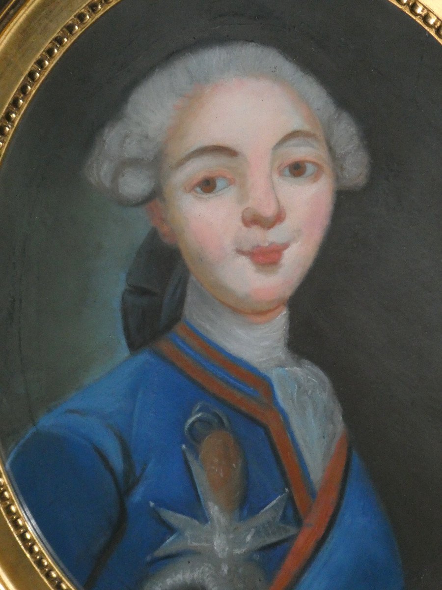 Pastel Portrait Of The Count Of Provence, Future King Of France Louis XVIII, 19th Century Royalism-photo-2