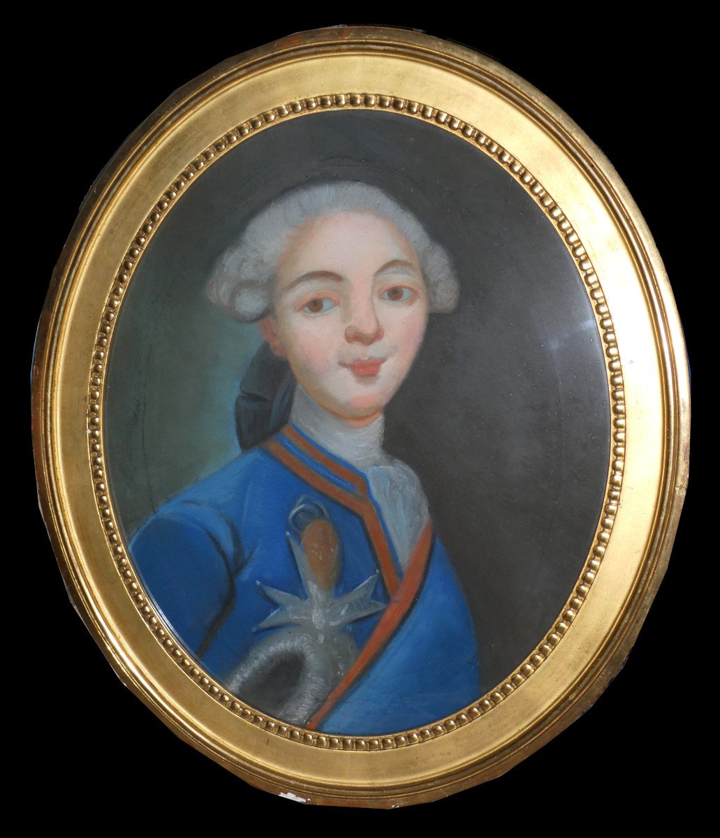 Pastel Portrait Of The Count Of Provence, Future King Of France Louis XVIII, 19th Century Royalism