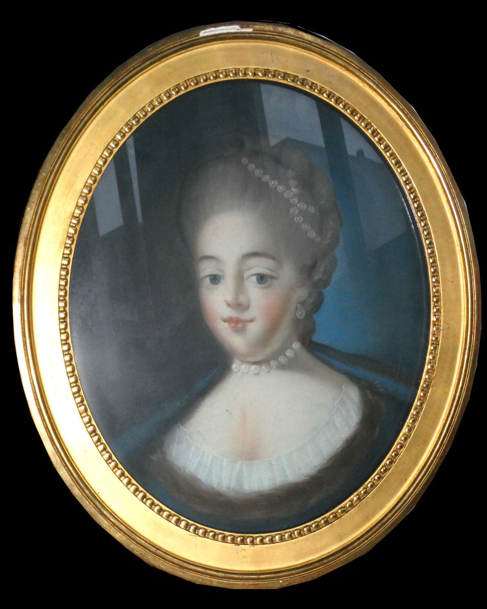 Portrait Au Pastel , Marie Antoinette dauphine de France , Princesse / Reine Jeune Femme XVIIIe