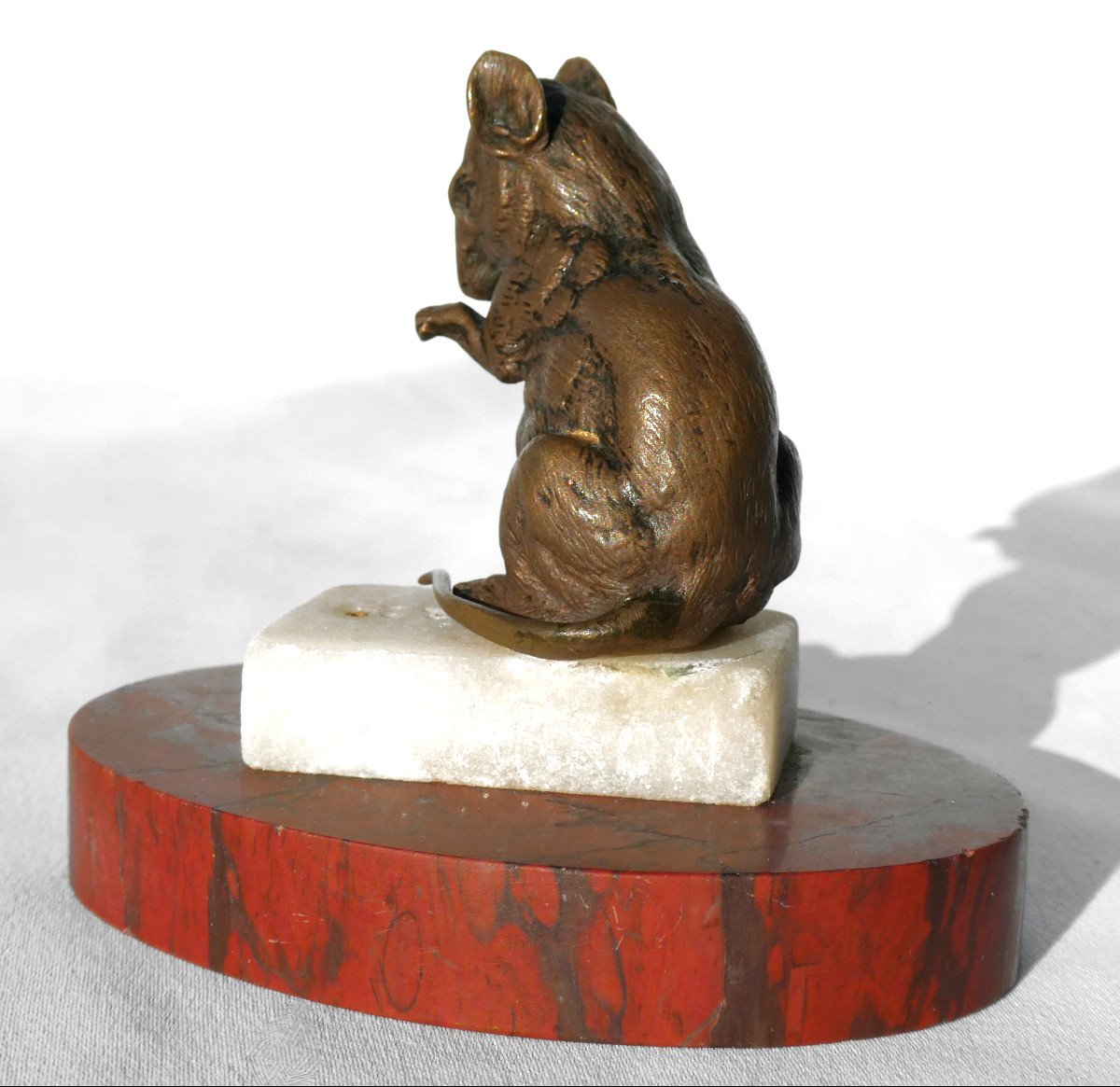 Sculpture, Animal Bronze, Mouse On Sugar Cube, Alphonse Alexandre Arson, 19th Century-photo-1