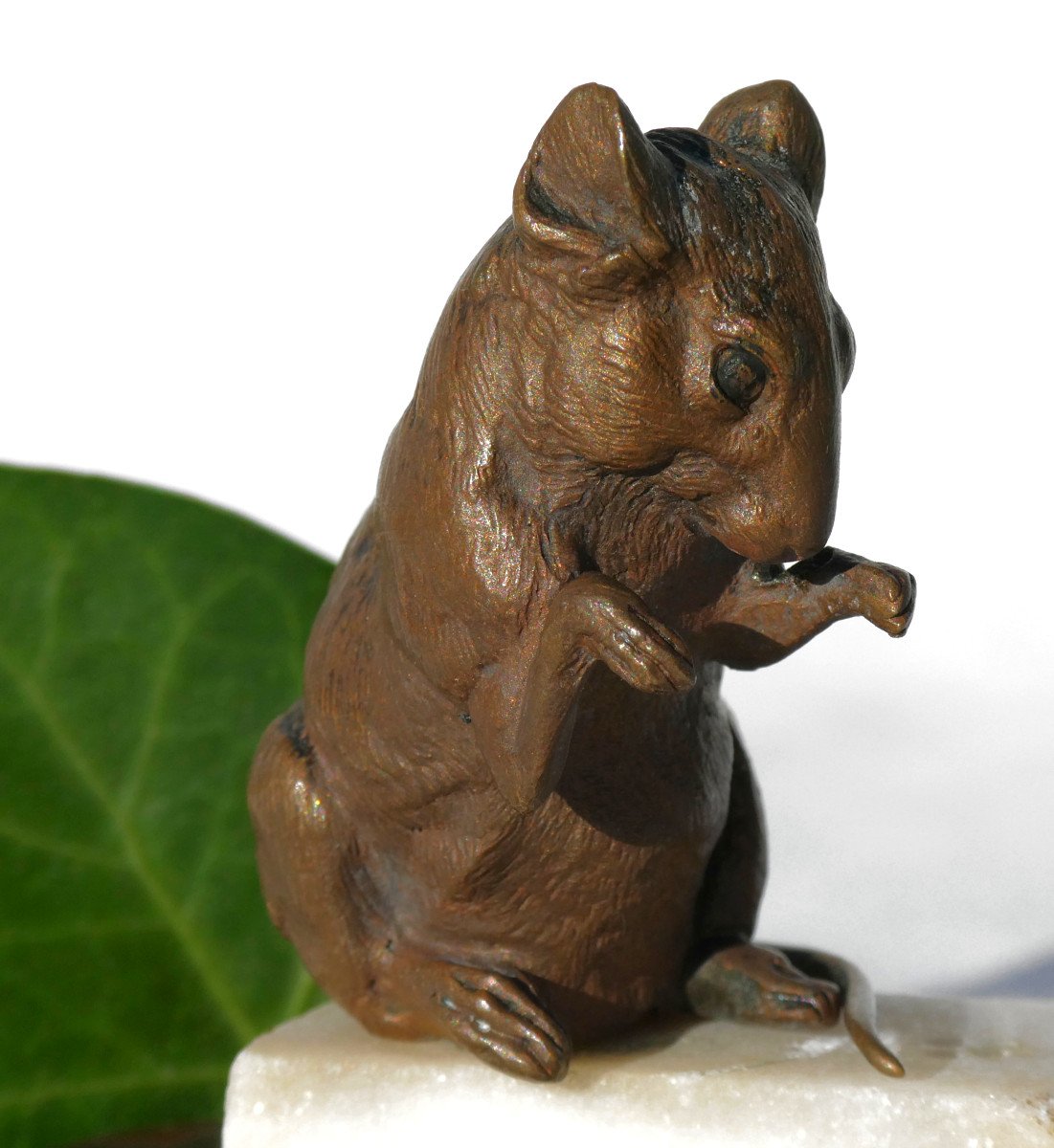 Sculpture, Animal Bronze, Mouse On Sugar Cube, Alphonse Alexandre Arson, 19th Century-photo-4