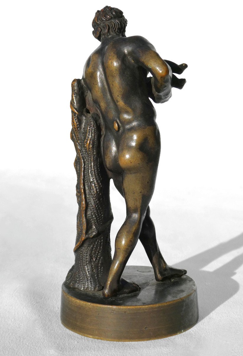 Bronze à l'Antique , Souvenir Du Grand Tour , XIXe , Silene Portant Bacchus , Homme Nu-photo-3