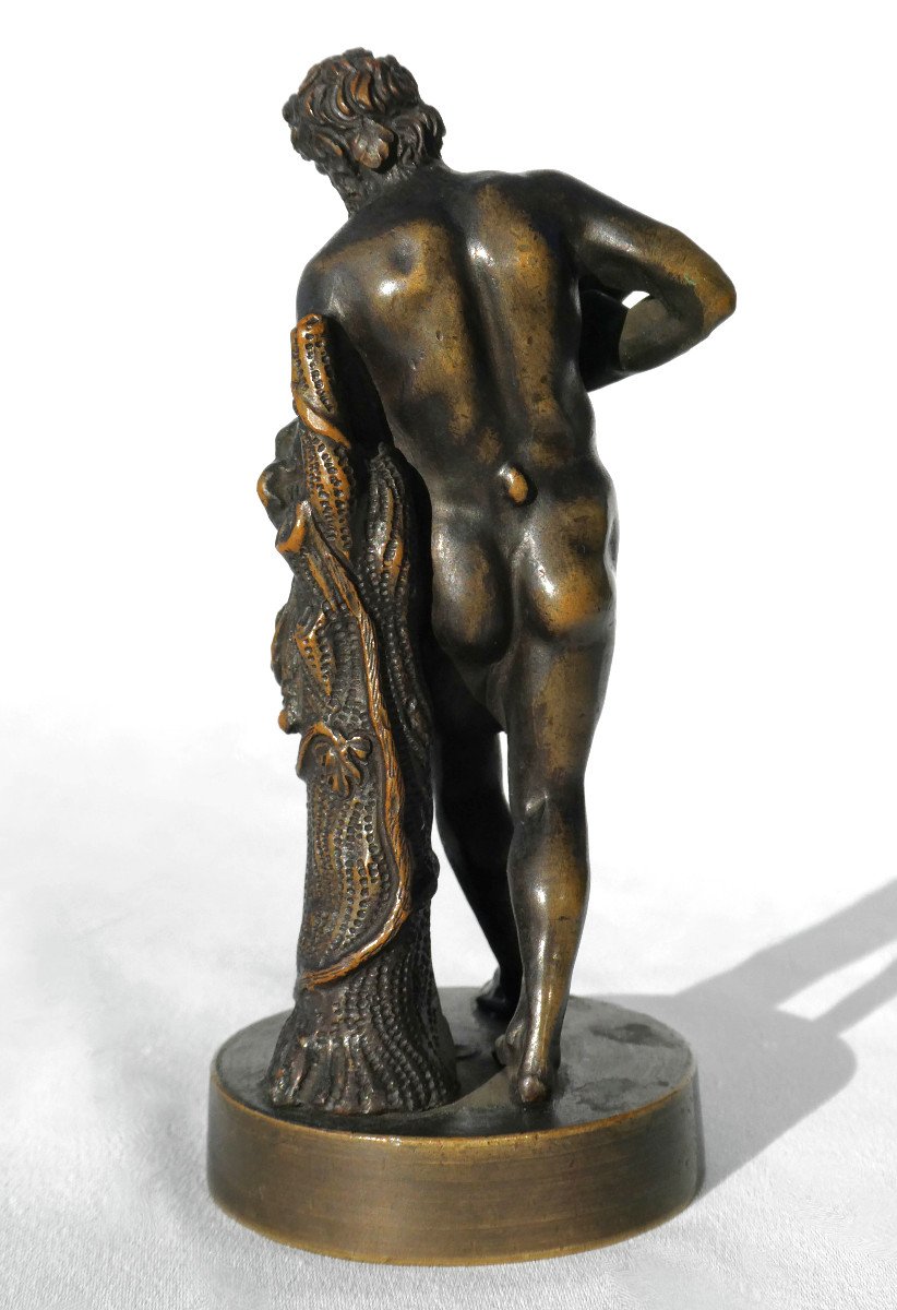 Bronze à l'Antique , Souvenir Du Grand Tour , XIXe , Silene Portant Bacchus , Homme Nu-photo-4