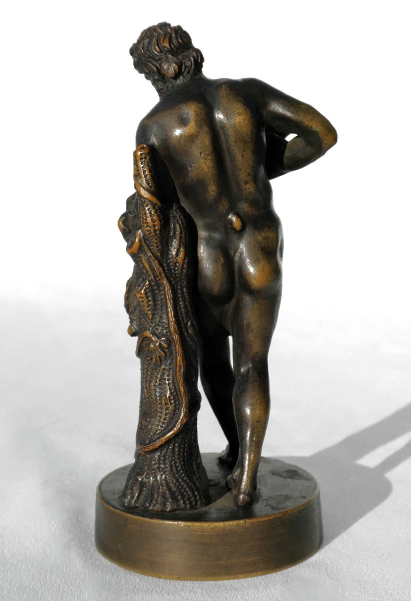 Bronze à l'Antique , Souvenir Du Grand Tour , XIXe , Silene Portant Bacchus , Homme Nu-photo-2