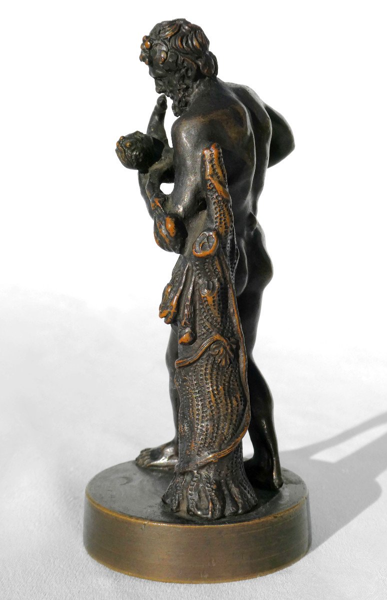 Bronze à l'Antique , Souvenir Du Grand Tour , XIXe , Silene Portant Bacchus , Homme Nu-photo-3