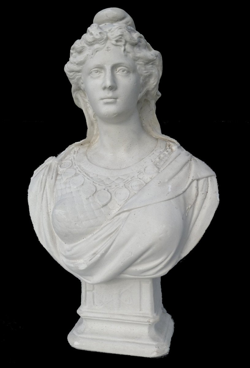 Buste De Marianne En Platre , IIIe Republique , Signée Theodore Doriot XIXe ; Mairie