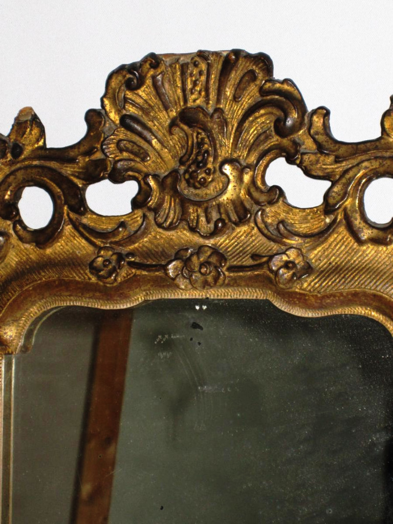 Miroir d'Entre Deux , En Bois Et Stuc Doré , Style Regence XVIIIe Epoque XIXee France-photo-2