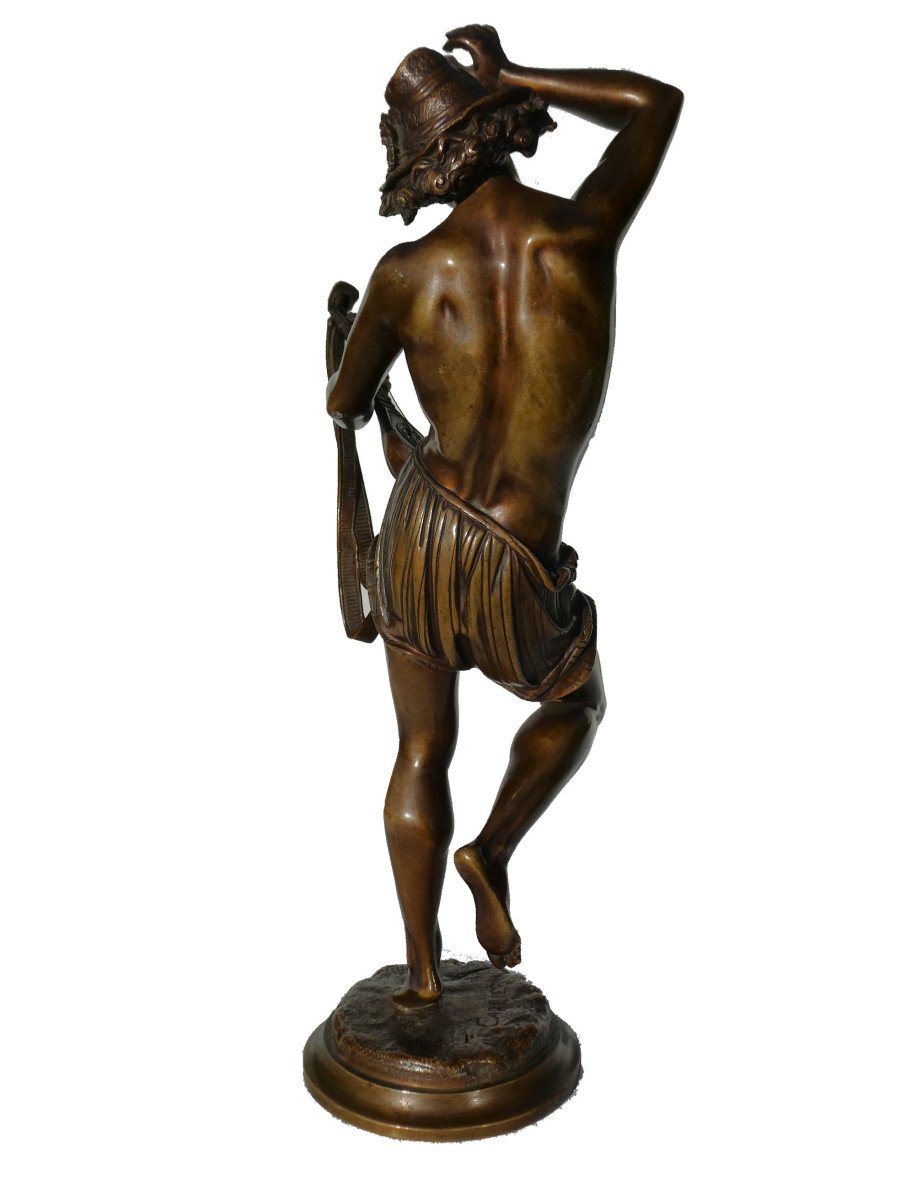 Albert-ernest Carrier-belleuse , Le Danseur Napolitain XIXe , Sculpture En Bronze , Mandoline-photo-7