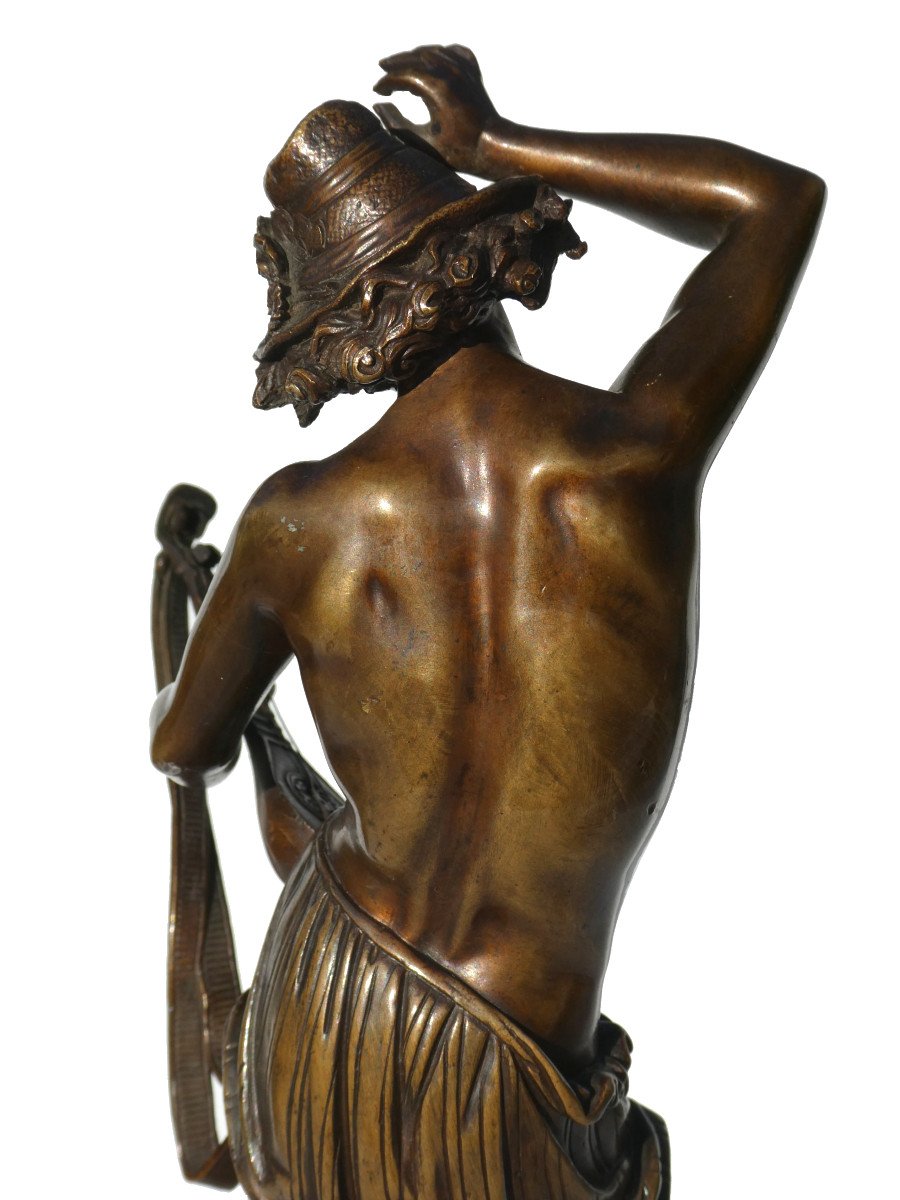 Albert-ernest Carrier-belleuse , Le Danseur Napolitain XIXe , Sculpture En Bronze , Mandoline-photo-8