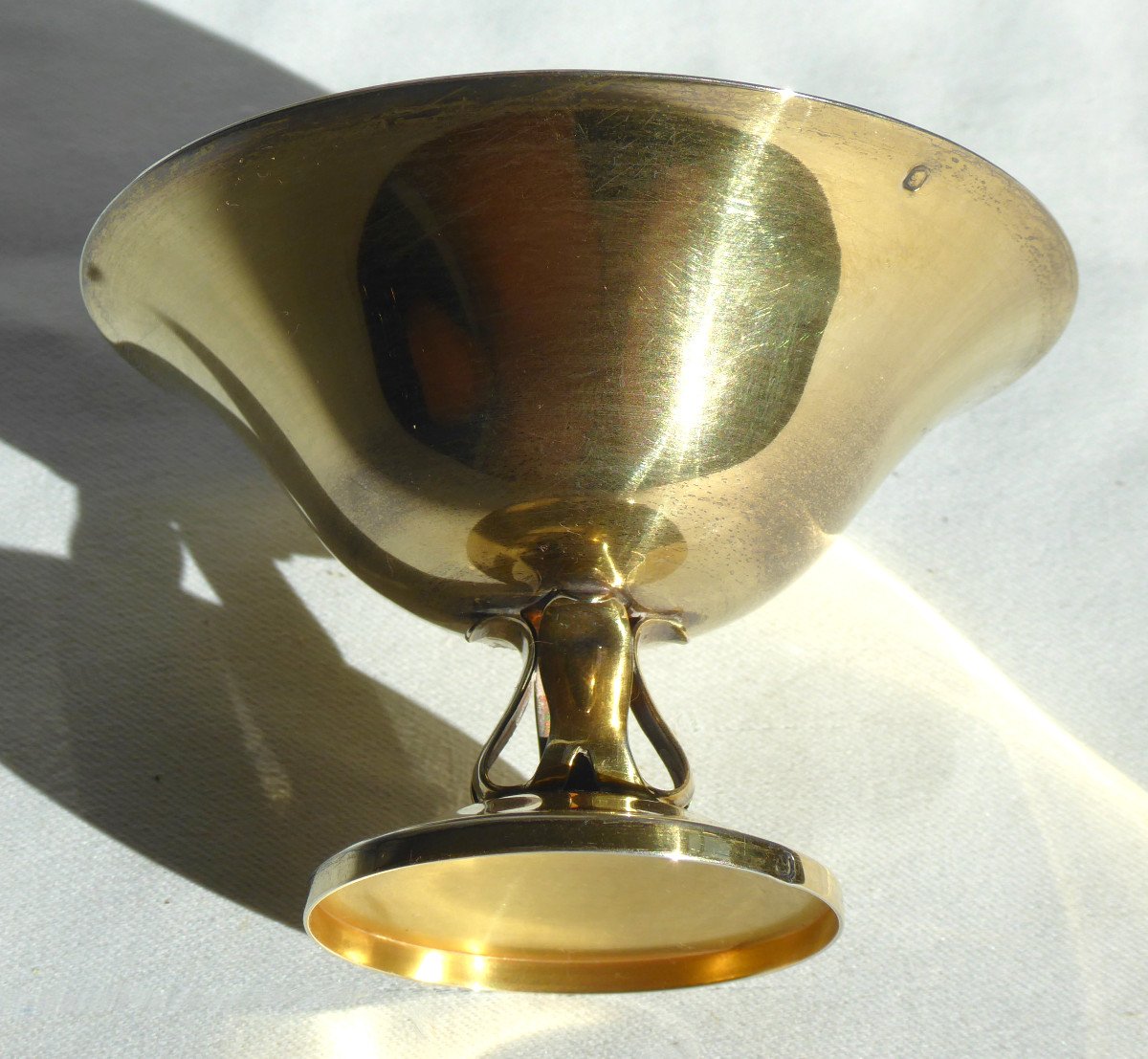 Chalice Cup / Timbale In Solid Silver Vermeil, Goldsmith Pierre Maeght-photo-4