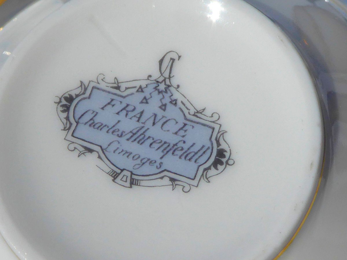 Service De Table Thé / Café En Porcelaine De Limoges Couronne De Laurier XIXe Style Louis XVI-photo-2