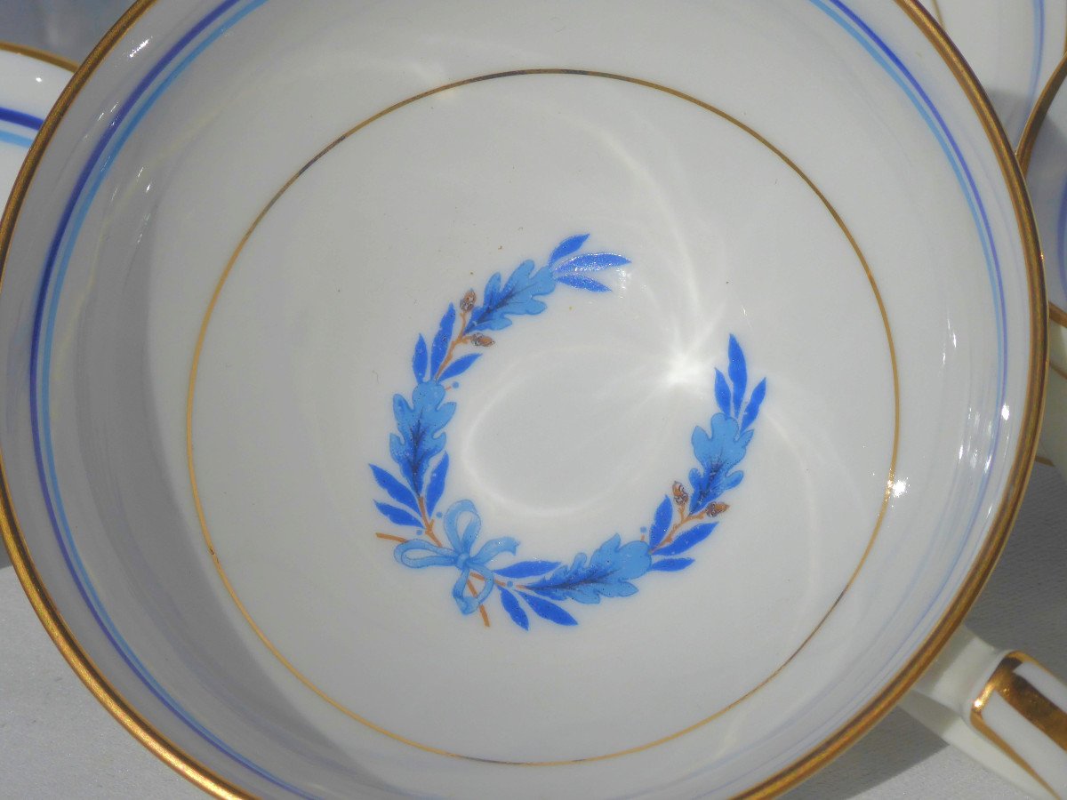 Service De Table Thé / Café En Porcelaine De Limoges Couronne De Laurier XIXe Style Louis XVI-photo-3